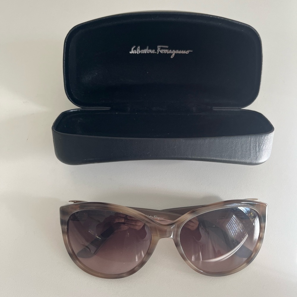 Salvatore Ferragamo SF 651S Striped Beige Sunglasses